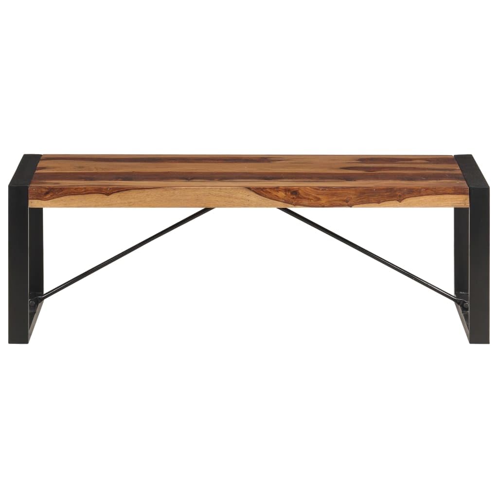 Solid Sheesham Wood Coffee Table with Steel Legs W8576