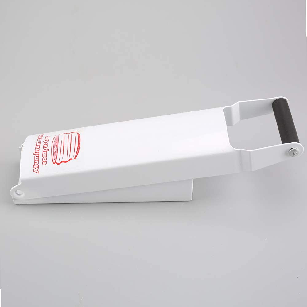 White Wall-Mounted Aluminum Can Crusher F228356