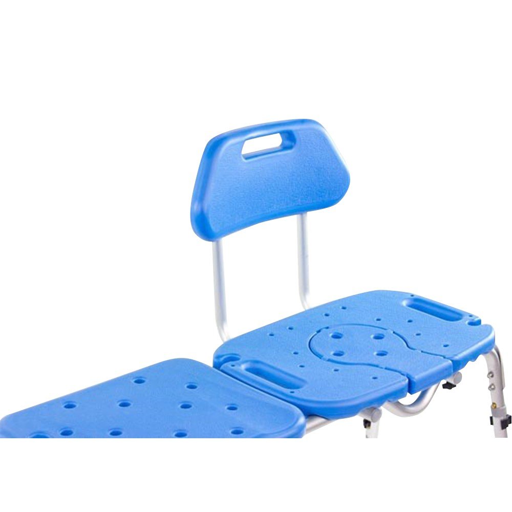 Bath Transfer Bench with Cutout Shower Seat, Adjustable Height, Blue U819886