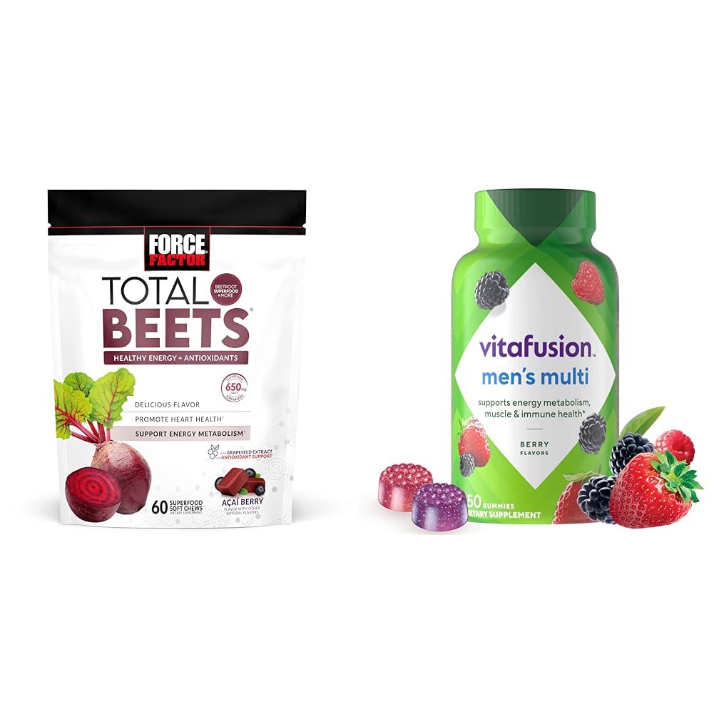 Beet Chews with Grapeseed, 60 Chews & Men's Multivitamins, Berry Flavored, 150 Count L598