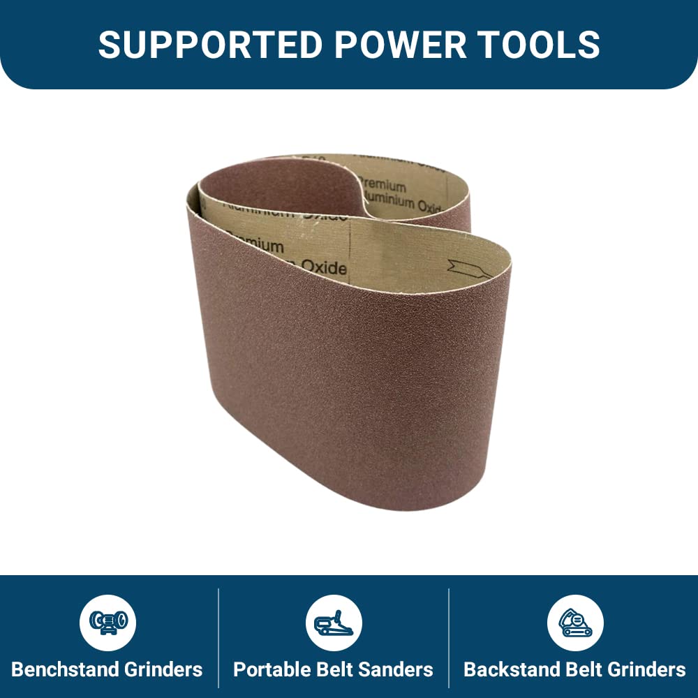 6” x 48” Aluminum Oxide Sanding Belts 120 Grit 2 Pack F3859
