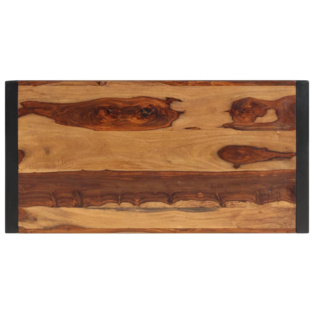Solid Sheesham Wood Coffee Table with Steel Legs W8576