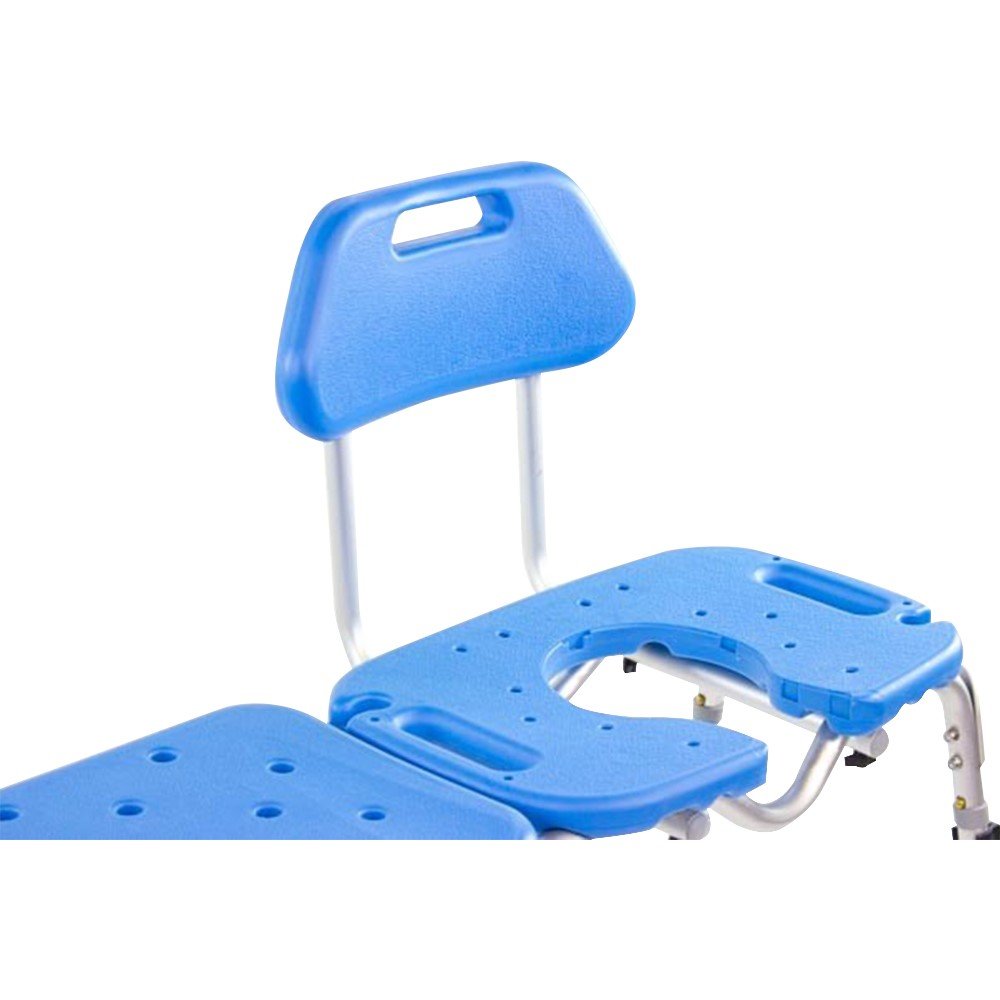 Bath Transfer Bench with Cutout Shower Seat, Adjustable Height, Blue U819886