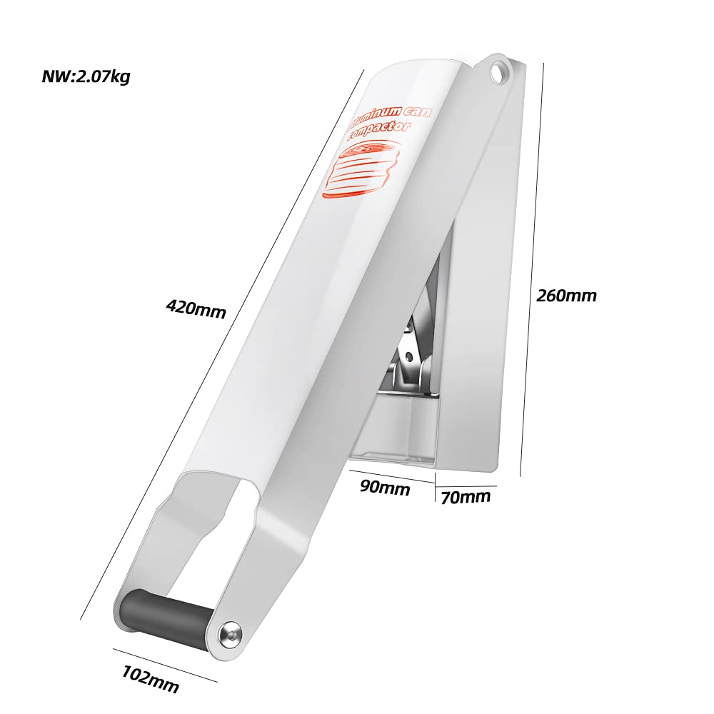 White Wall-Mounted Aluminum Can Crusher F228356