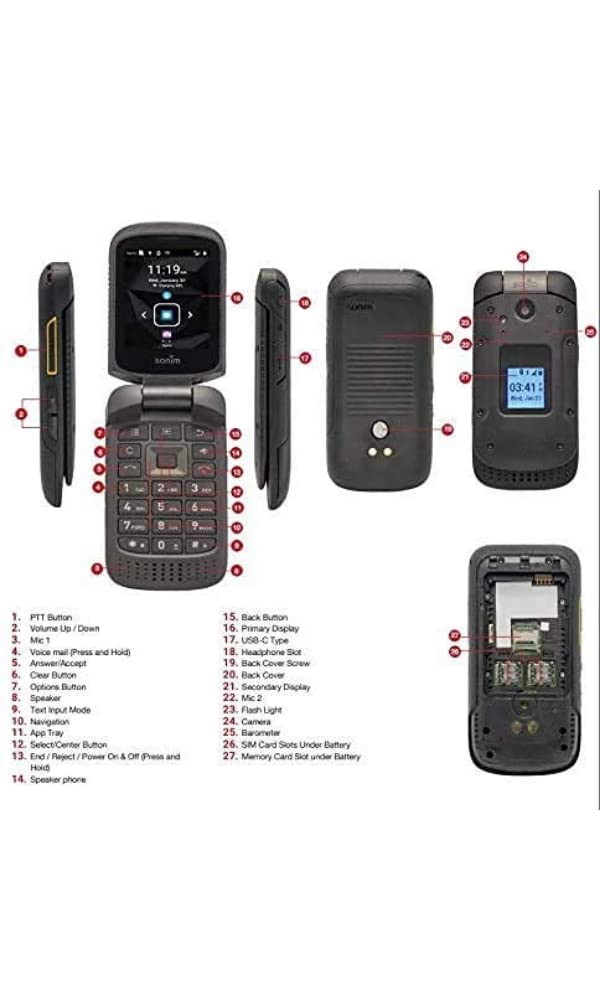 4G LTE Ultra Rugged Flip Phone Black H787054