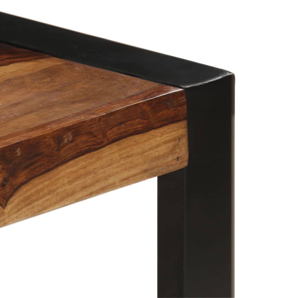 Solid Sheesham Wood Coffee Table with Steel Legs W8576
