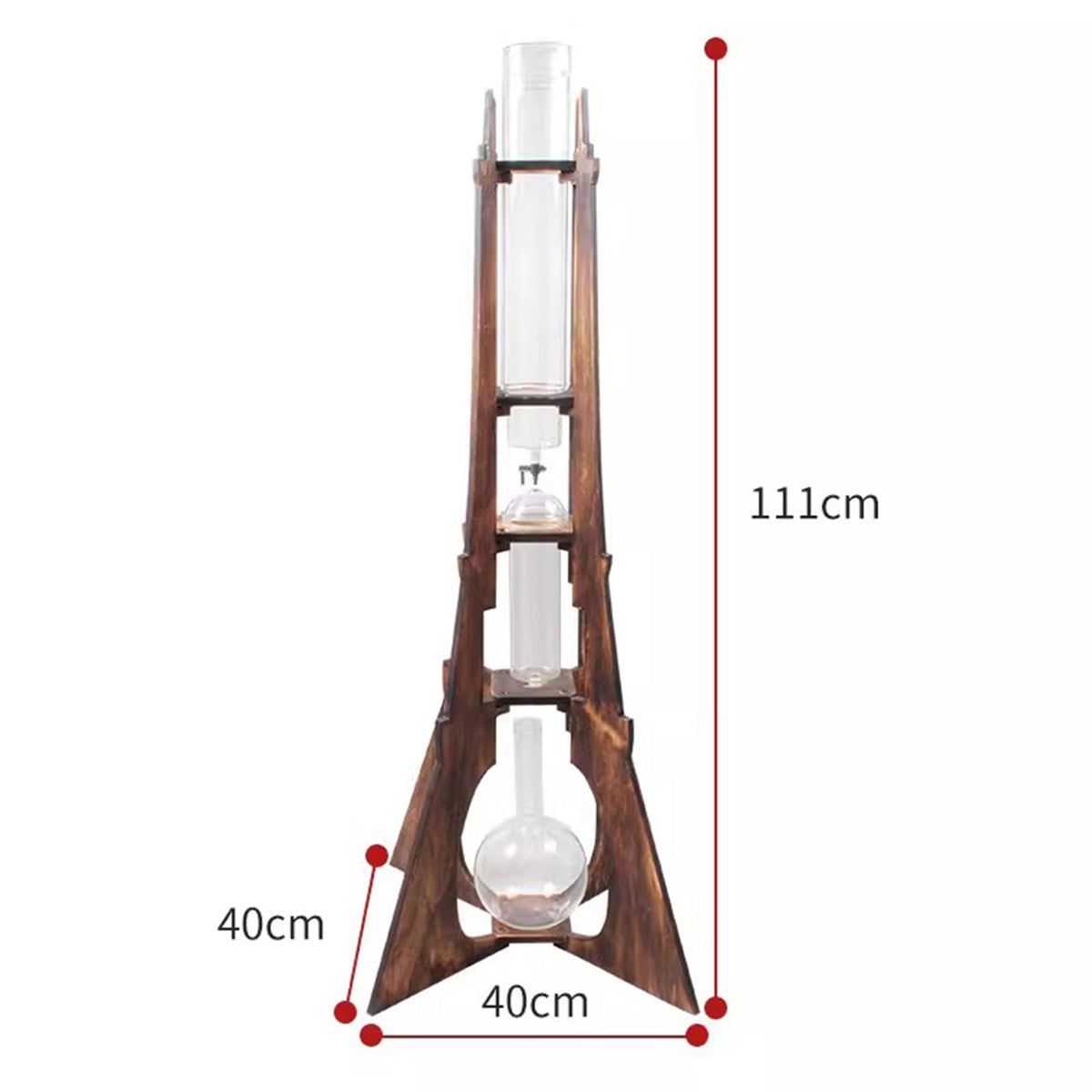 Ice Drip Coffee Maker with Wooden Frame and Glassware Q863