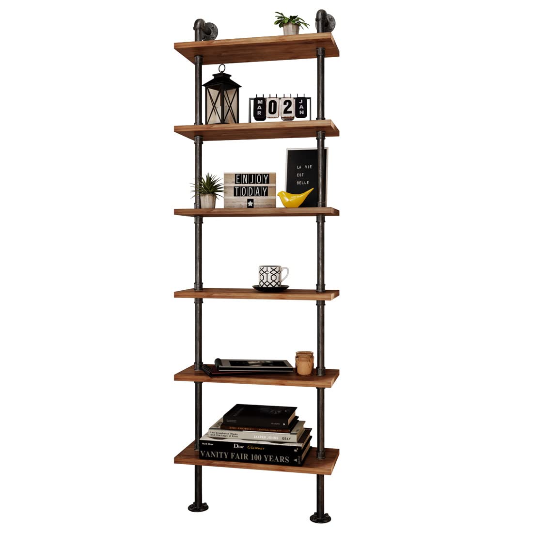 Industrial Pipe 6 Tier Bookshelf P427580