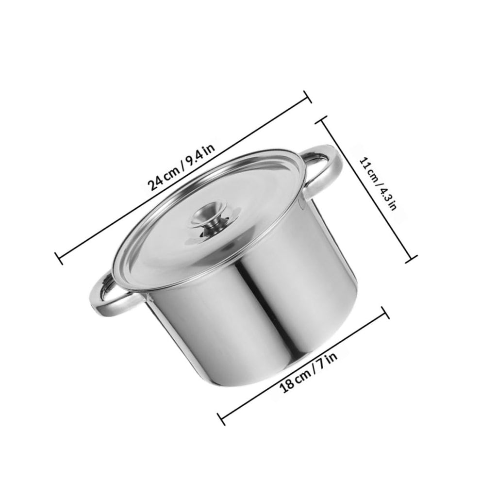 Stainless Steel Double Handle Soup Pot with Lid V589257