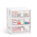 White 3 Tier Small Desk Organizer with Drawer A86497