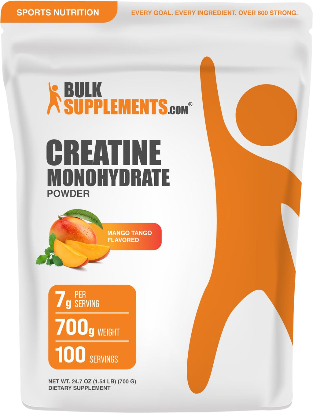 Micronized Creatine Monohydrate Powder, Mango Tango, 700g G61790
