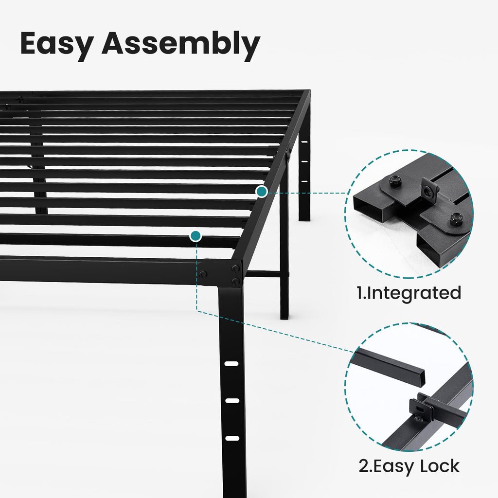 Queen Size 18 Inch Metal Platform Bed Frame F839841