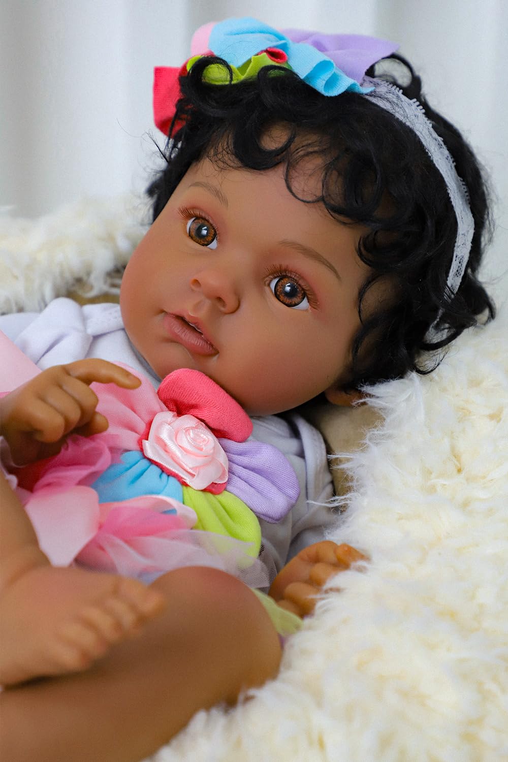 Black 20 Inch Reborn Baby Doll N503