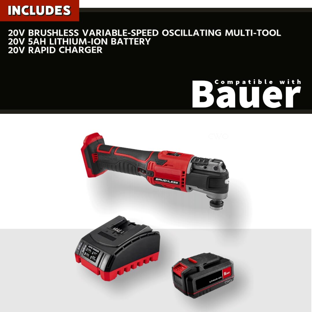 20-Volt Lithium-Ion Cordless Combo Kit with Brushless Oscillating Multi-Tool, 5Ah Battery & Charger F276