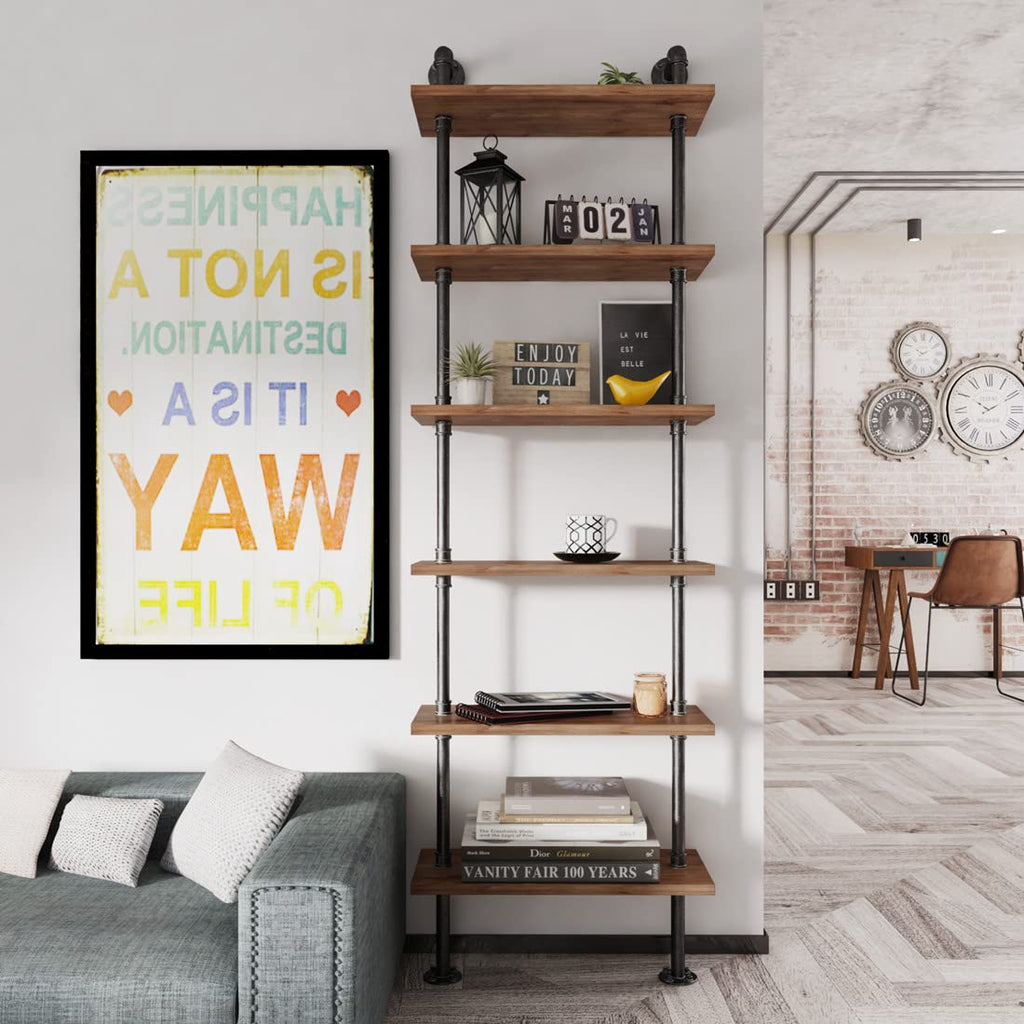 Industrial Pipe 6 Tier Bookshelf P427580
