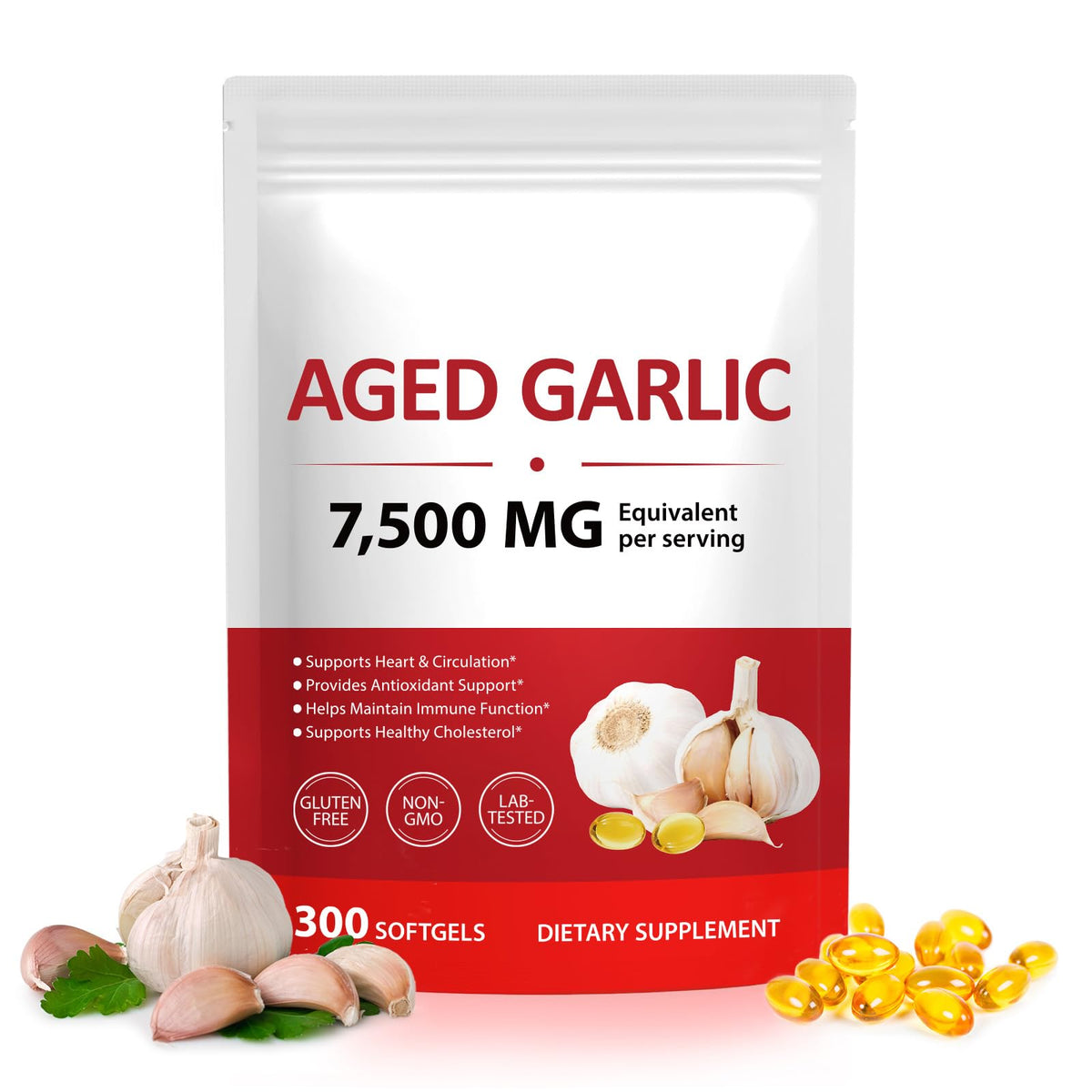 2 Years Aged Garlic Extract Capsules 300 Count Gluten-Free T727311