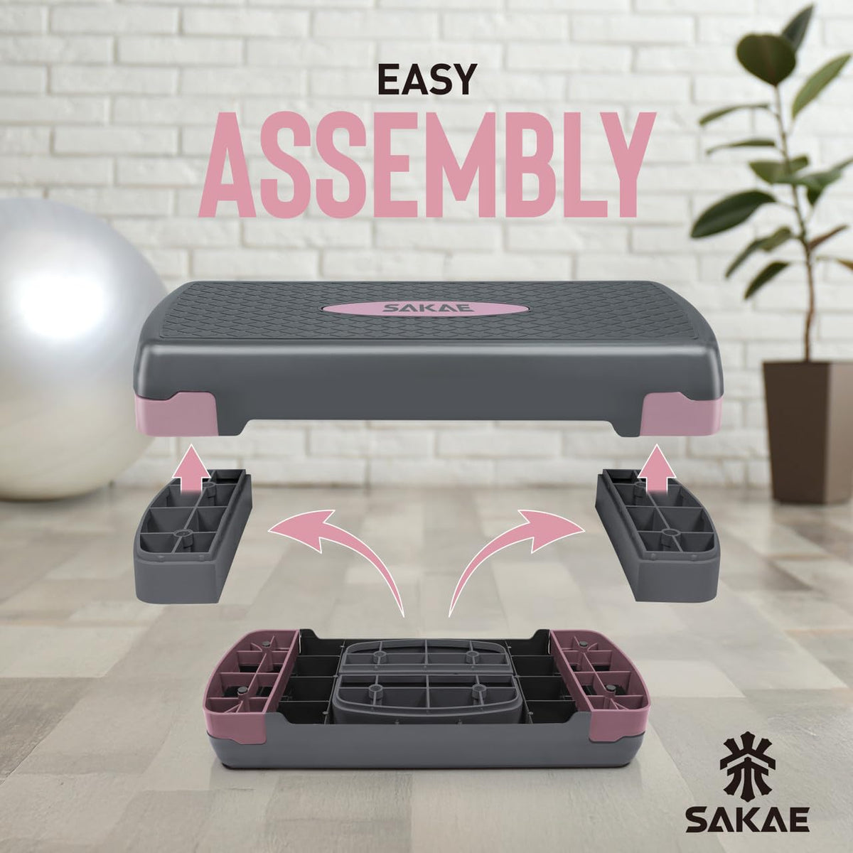 Adjustable Non-Slip Step Aerobics Platform Set M4112