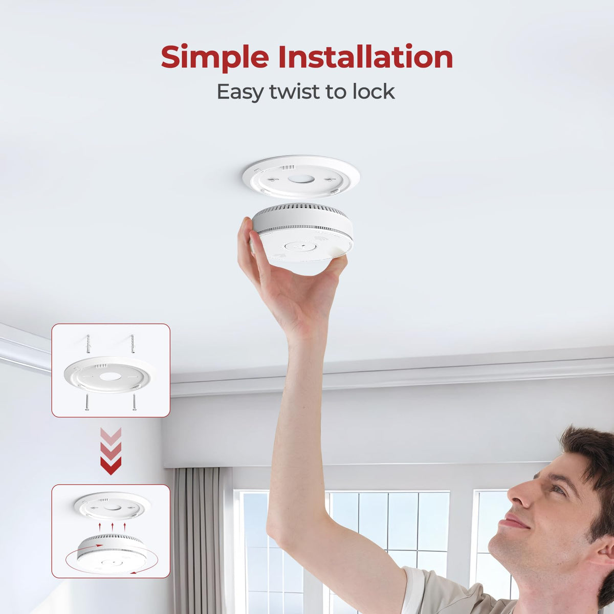Smoke Detectors 10 Year Sealed Battery Operated 3 Pack L152762