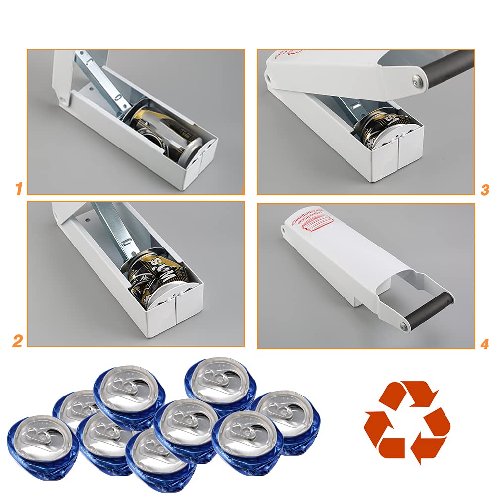 White Wall-Mounted Aluminum Can Crusher F228356