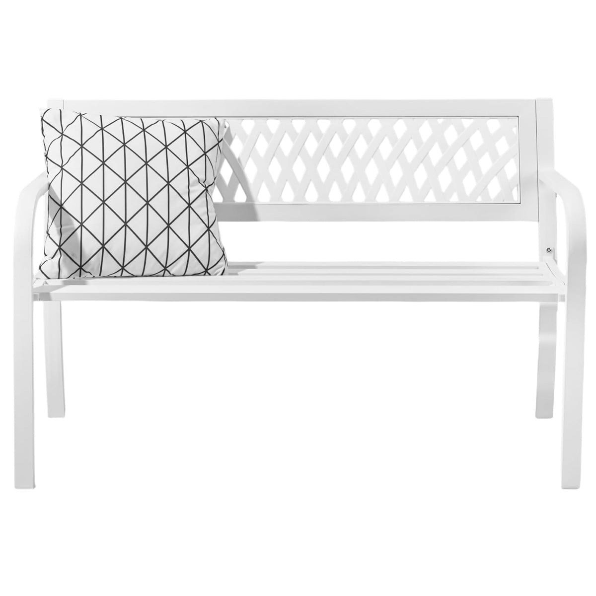 White 2-Person Outdoor Bench E83264