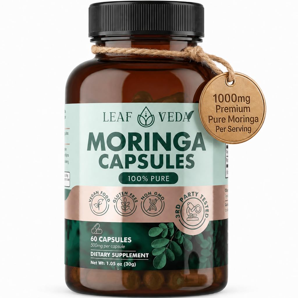 Moringa Capsules 1000mg Vegan Non-GMO 60 Count P340457