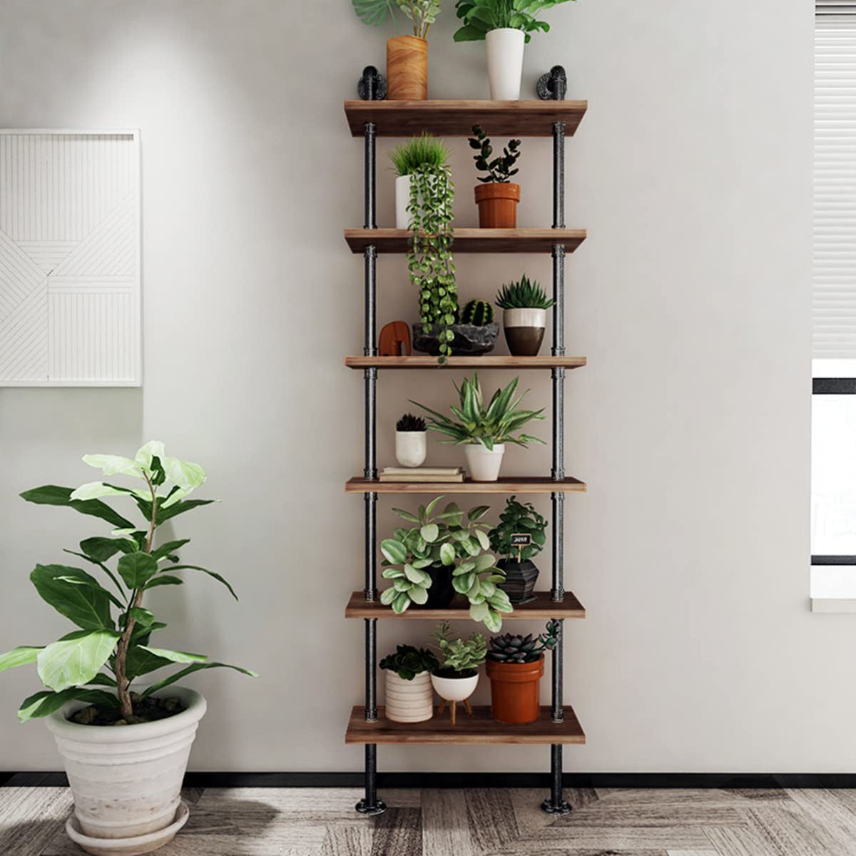 Industrial Pipe 6 Tier Bookshelf P427580
