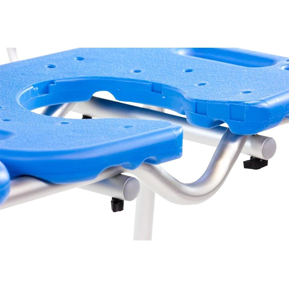 Bath Transfer Bench with Cutout Shower Seat, Adjustable Height, Blue U819886