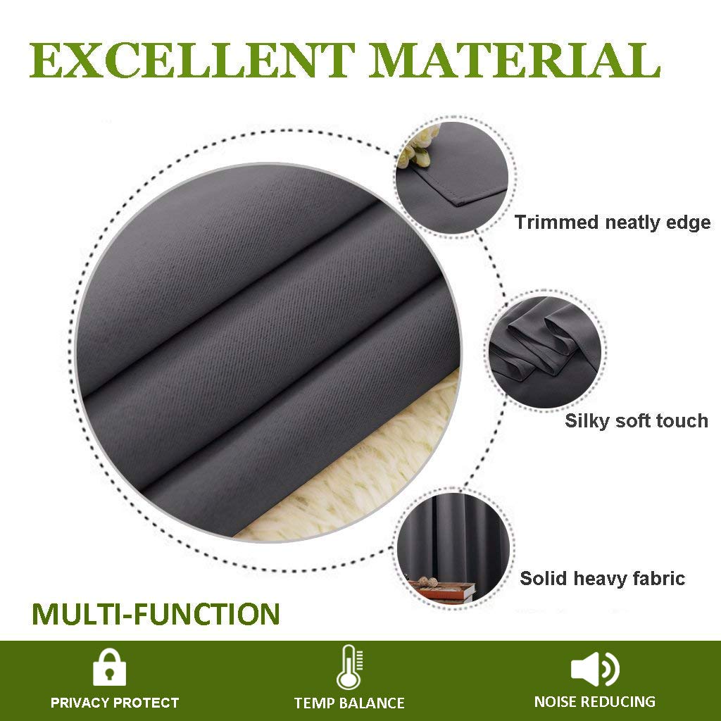 Grey 120 by 84 Inch Blackout Curtain Panel K6757