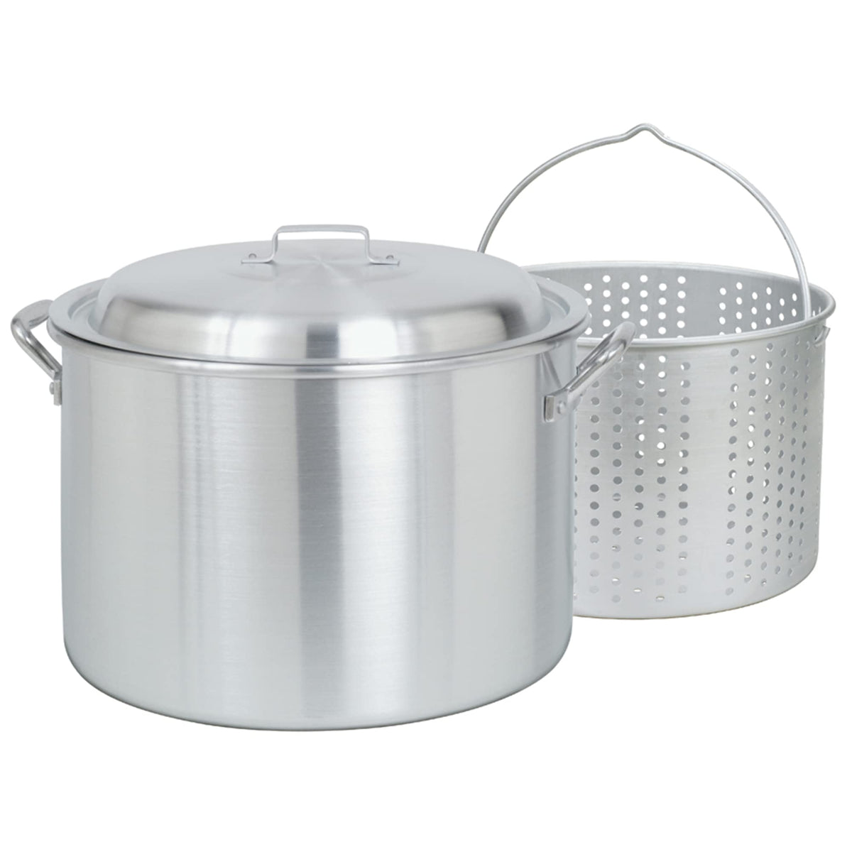 20-Qt Aluminum Stockpot with Basket E606