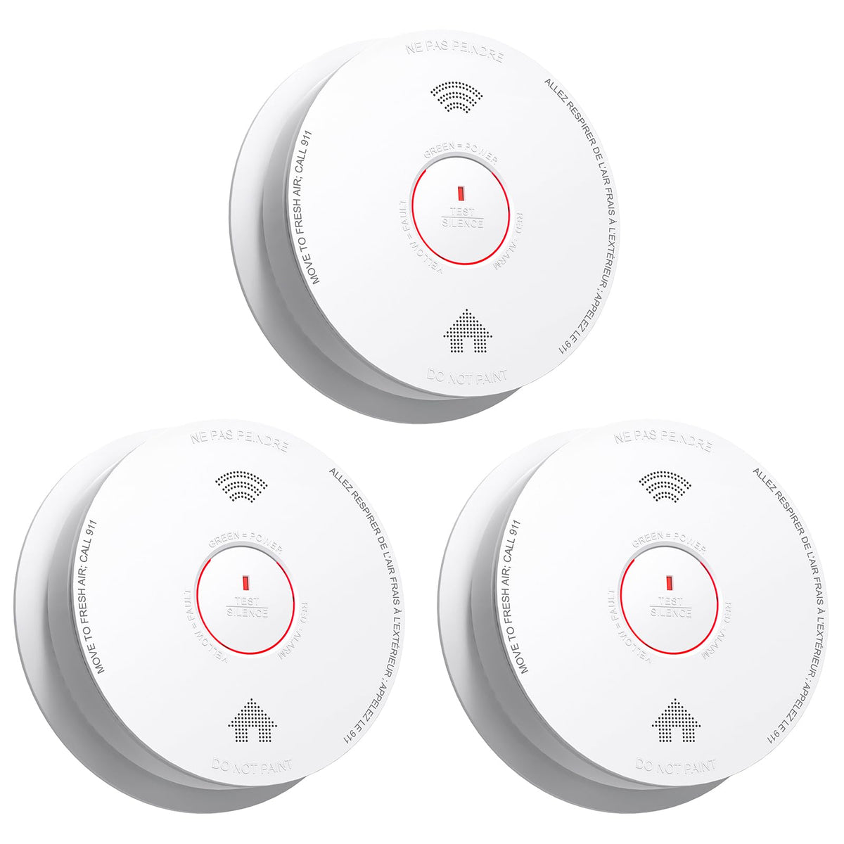 Smoke Detectors 10 Year Sealed Battery Operated 3 Pack L152762