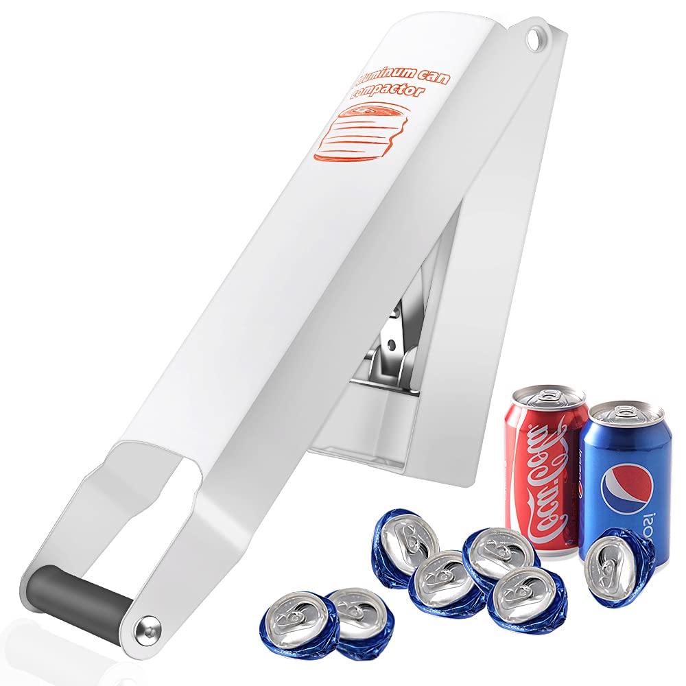 White Wall-Mounted Aluminum Can Crusher F228356