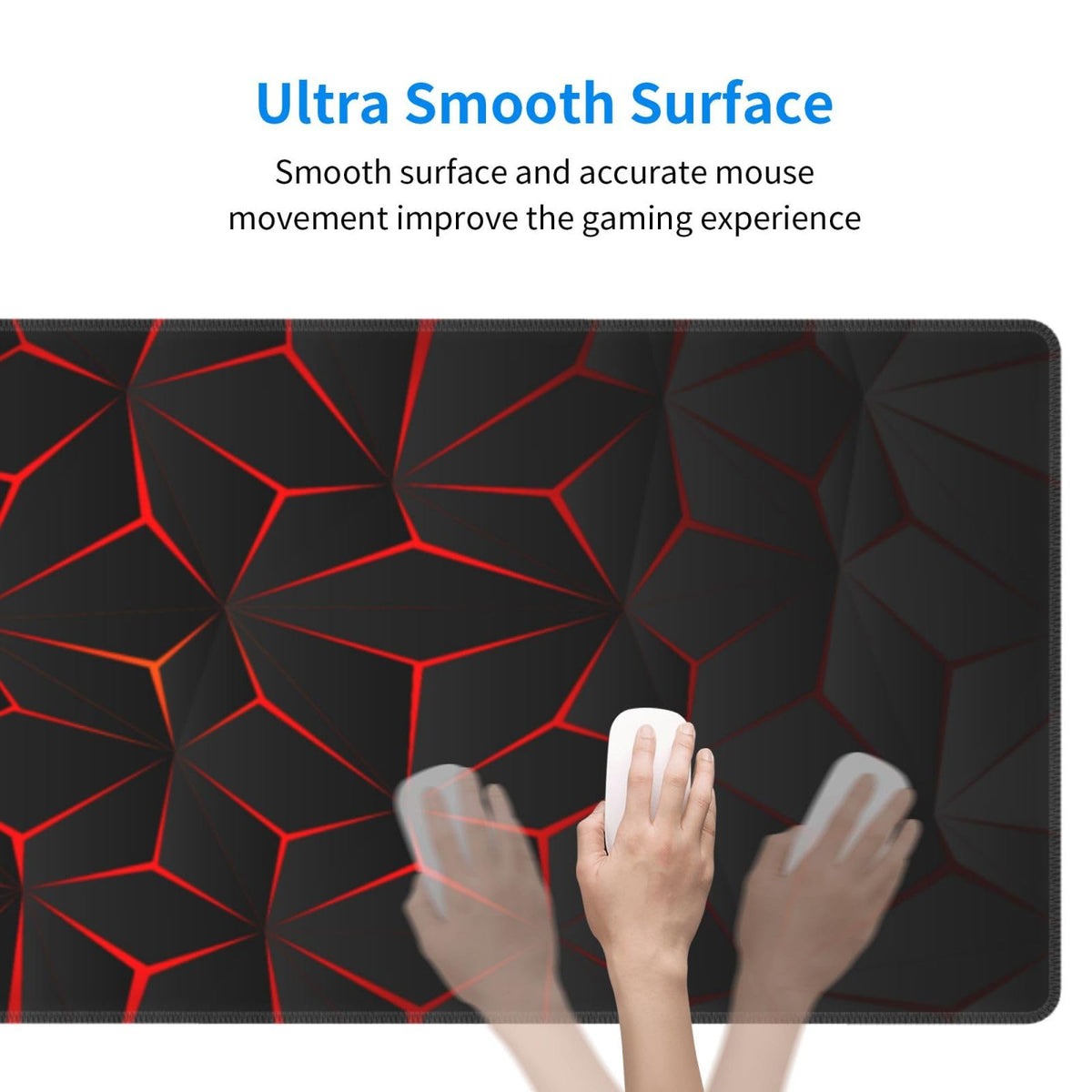 Black Red Large Gaming Mouse Pad 31.5 x 12 inch M603133