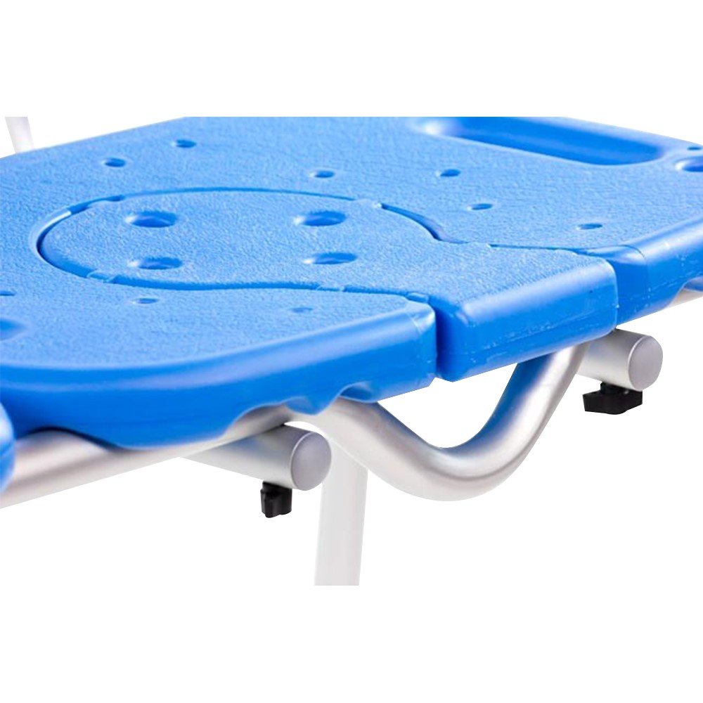 Bath Transfer Bench with Cutout Shower Seat, Adjustable Height, Blue U819886