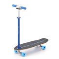 2-in-1 Kids Skateboard & Scooter with LED Light-Up Wheels, Adjustable Height, Blue Q144