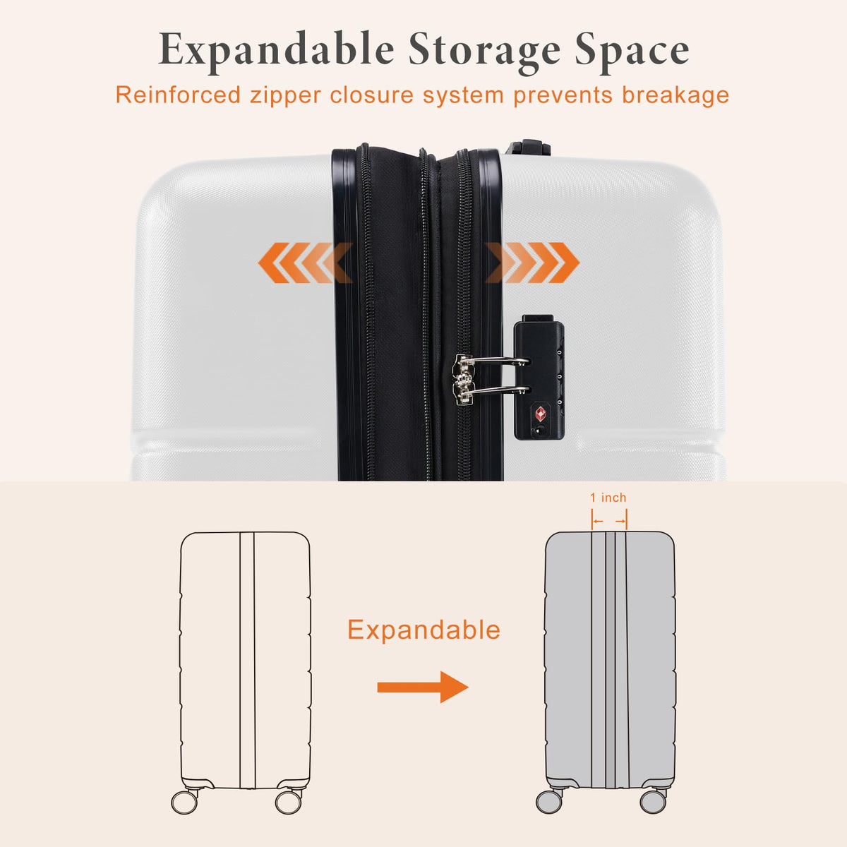20 Inch Carry On Luggage with Spinner Wheels C191948
