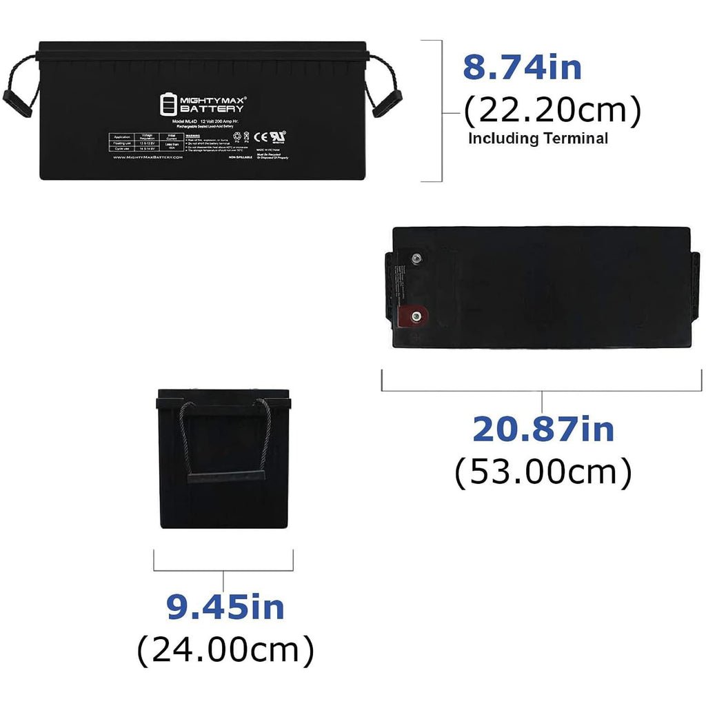 12V 200 Amps Sealed Lead-Acid Battery 4 Pack E860