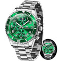 Men Luxury Chronograph Stainless Steel Waterproof Quartz Analog Watch H195730