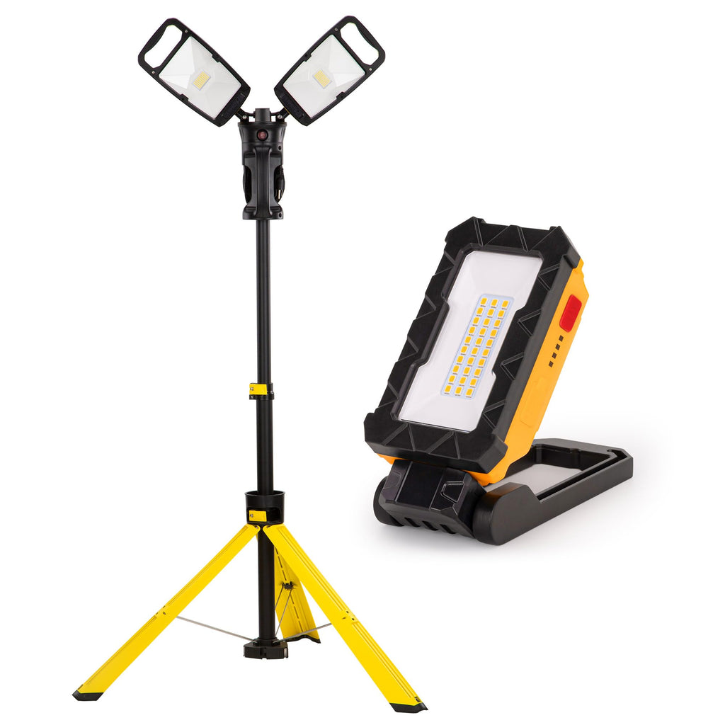 1000 Lumen LED Magnetic Light and 10000 Lumen Work Light with Stand T549216