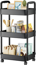Black 3 Tier Rolling Cart N7845