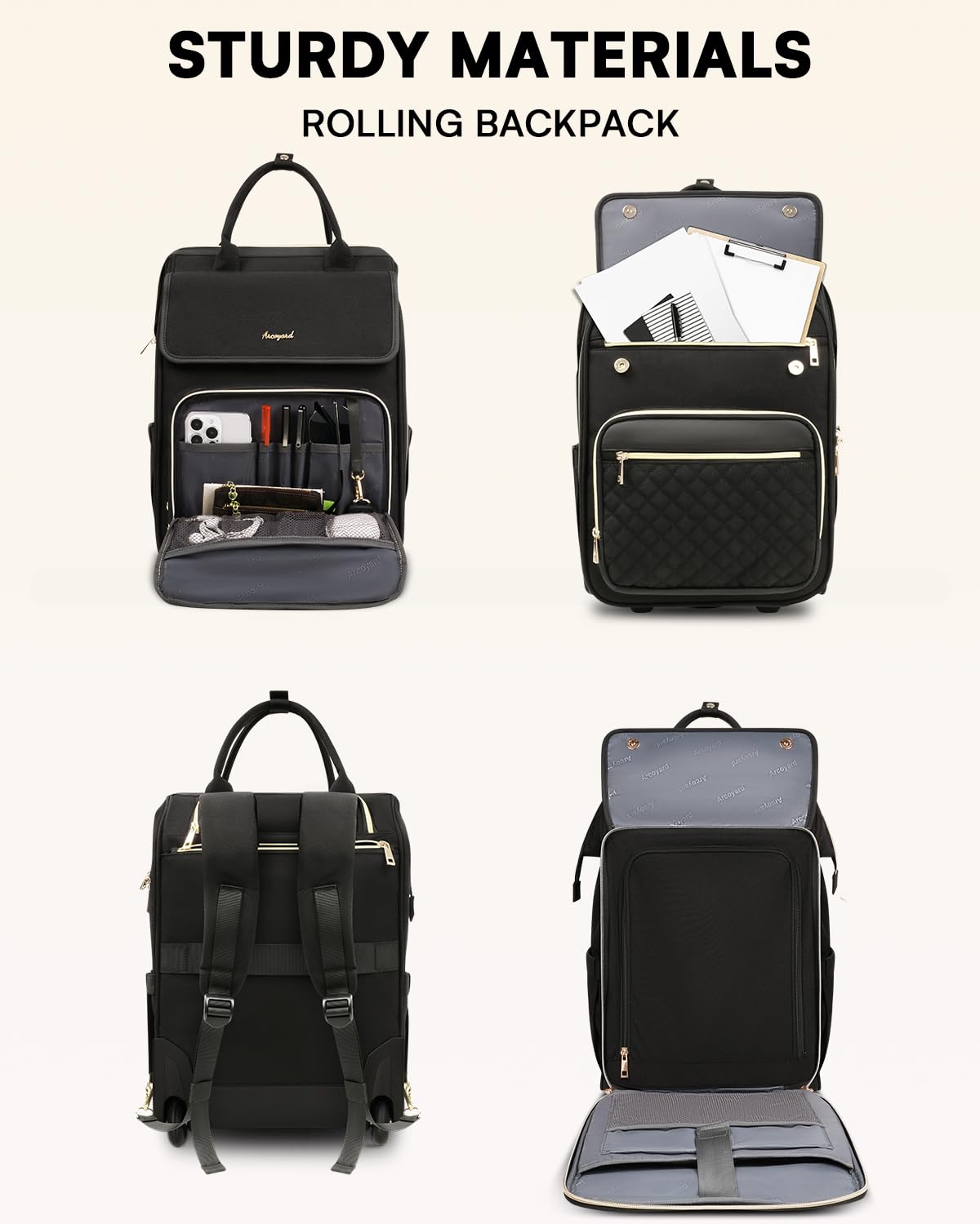 Rolling Laptop Backpack with Wheels R583
