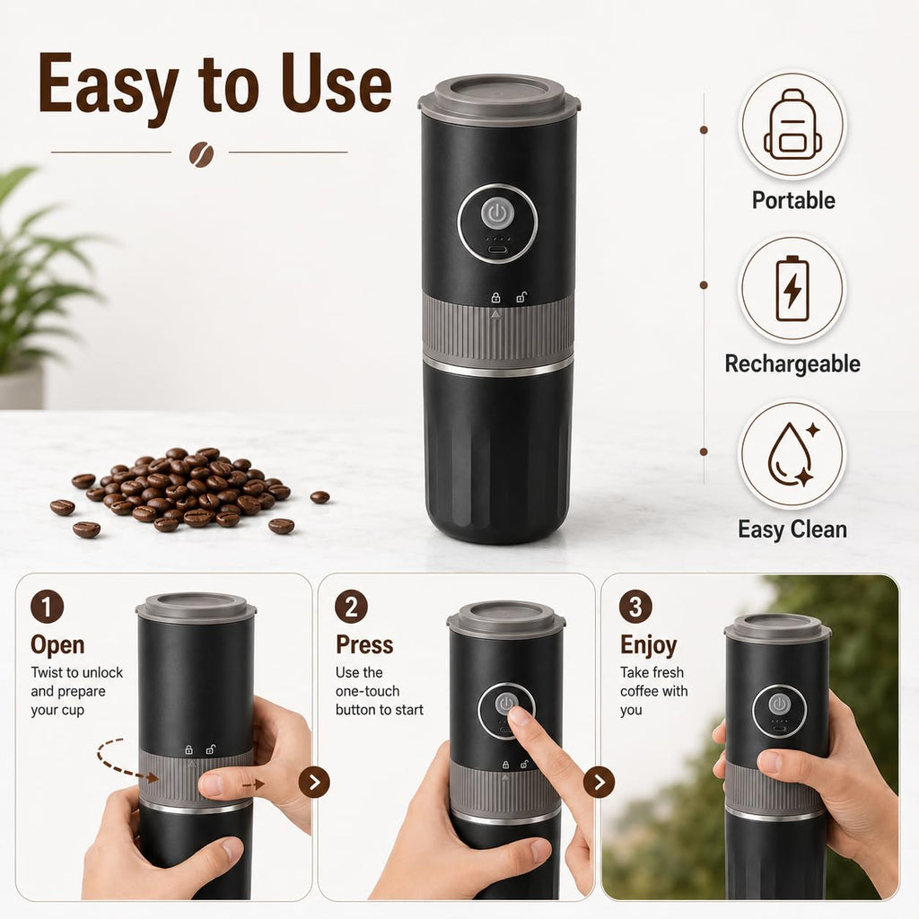 Portable Electric Coffee Grinder and Brewing Kit R978229
