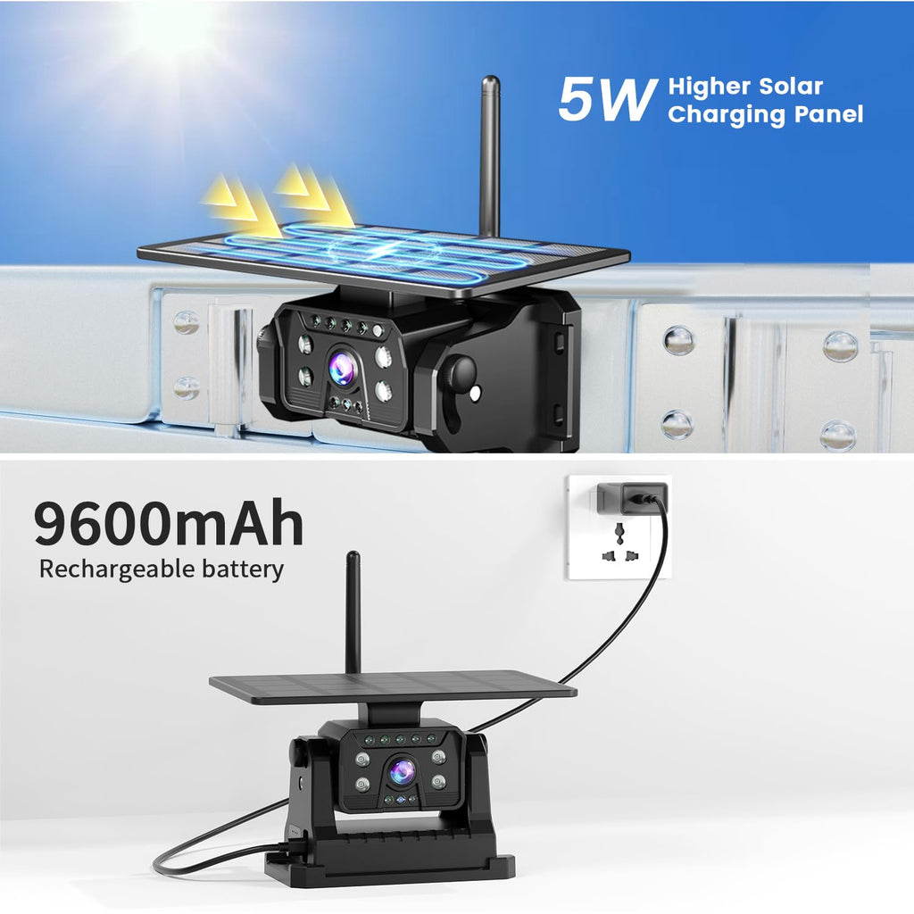 Magnetic Solar Wireless Backup Camera with 7" 1080P Monitor Q4280