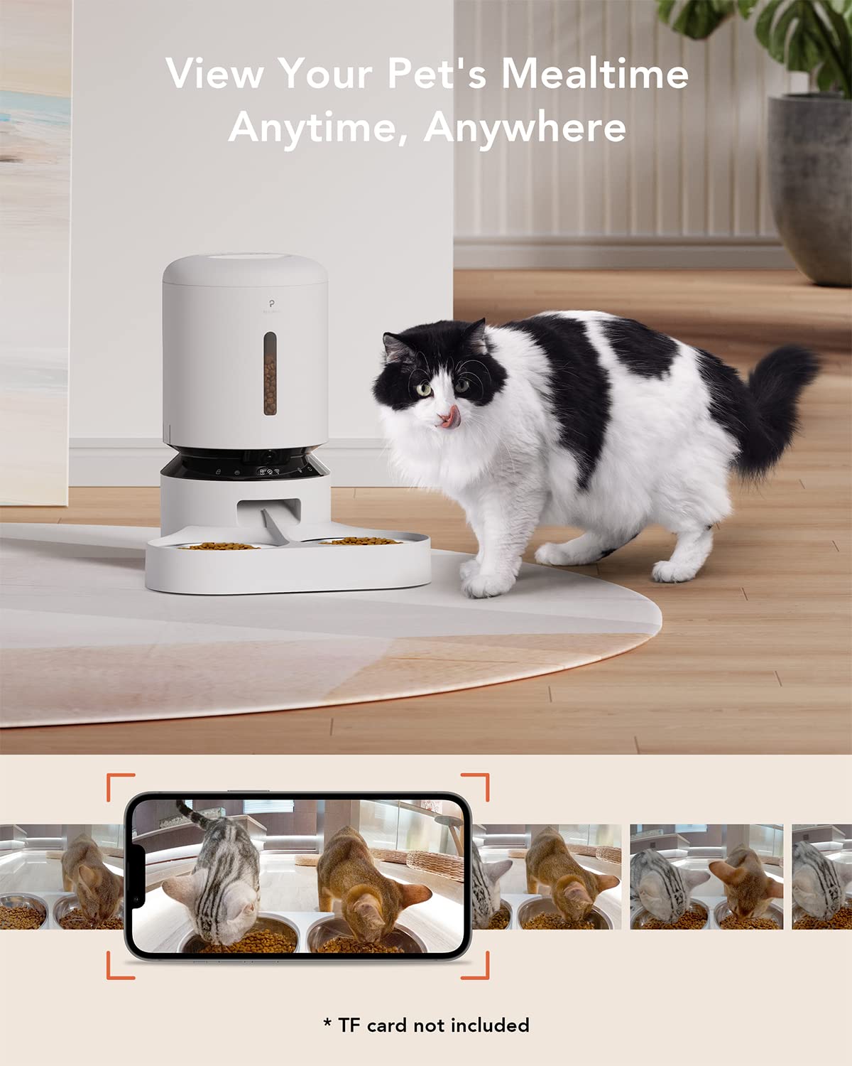 Automatic Cat Feeder with Camera 1080P HD Video 5G WiFi 2-Way Audio I434