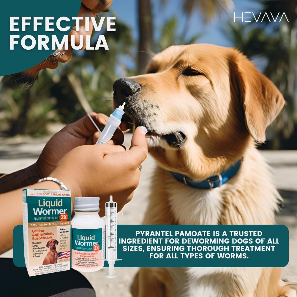 2 oz Pyrantel Pamoate Liquid Wormer for Dogs and Puppies W63802