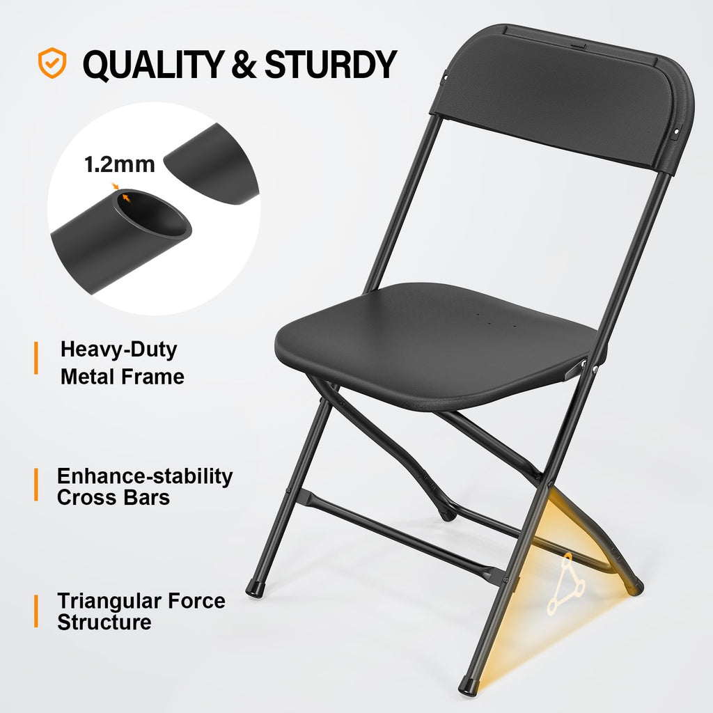 10 Pack Black Plastic Folding Chair K6189