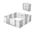 18 Panel Grey White Foldable Kids Playpen Safety Lock Gate E57697