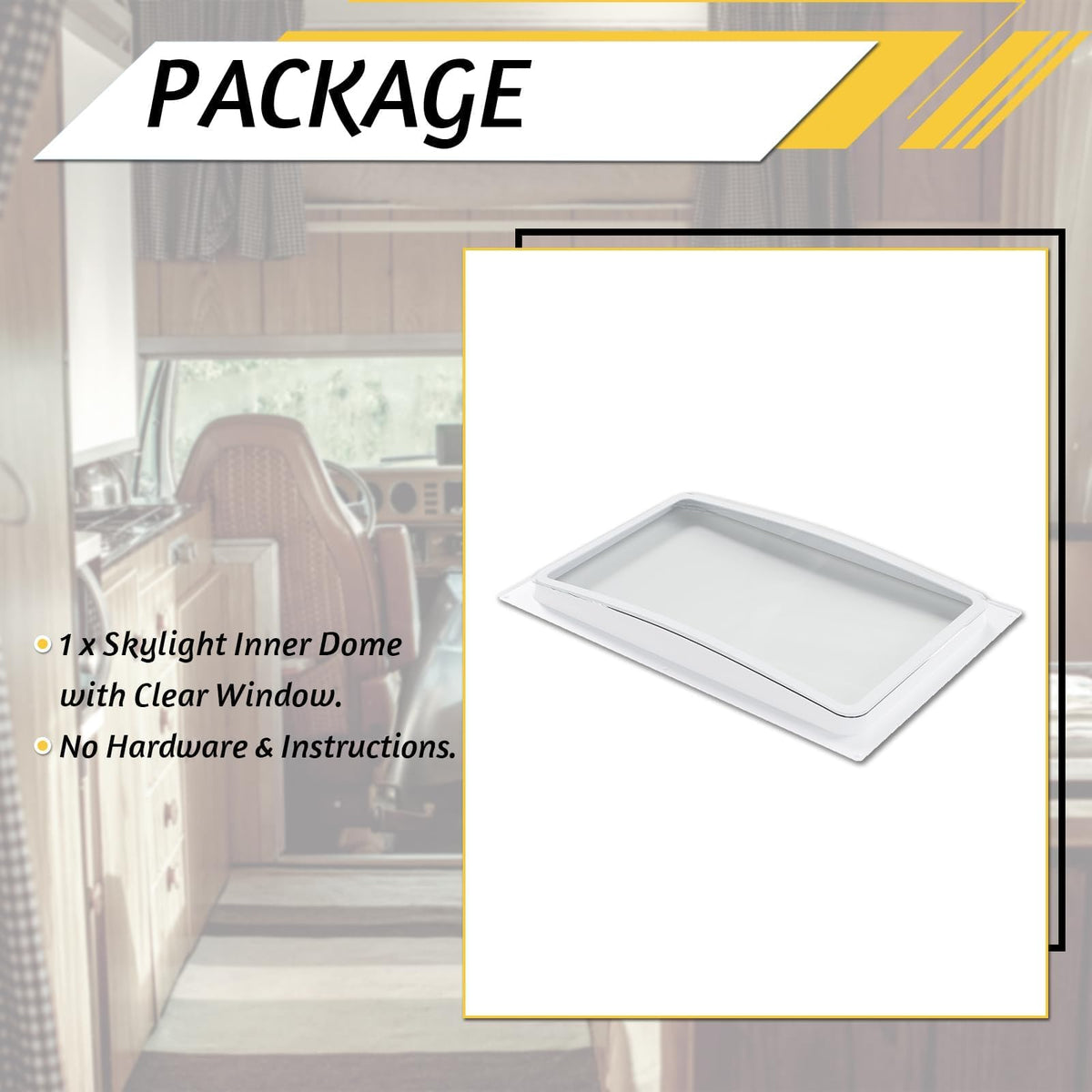24" Shatterproof Clear RV Skylight Dome Cover A412060
