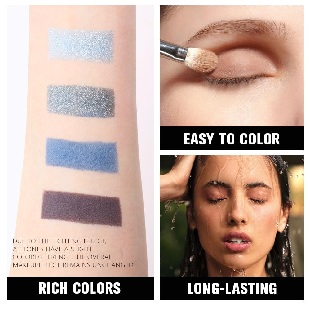 Blue Taupe Matte Glitter Eyeshadow Quad M49875