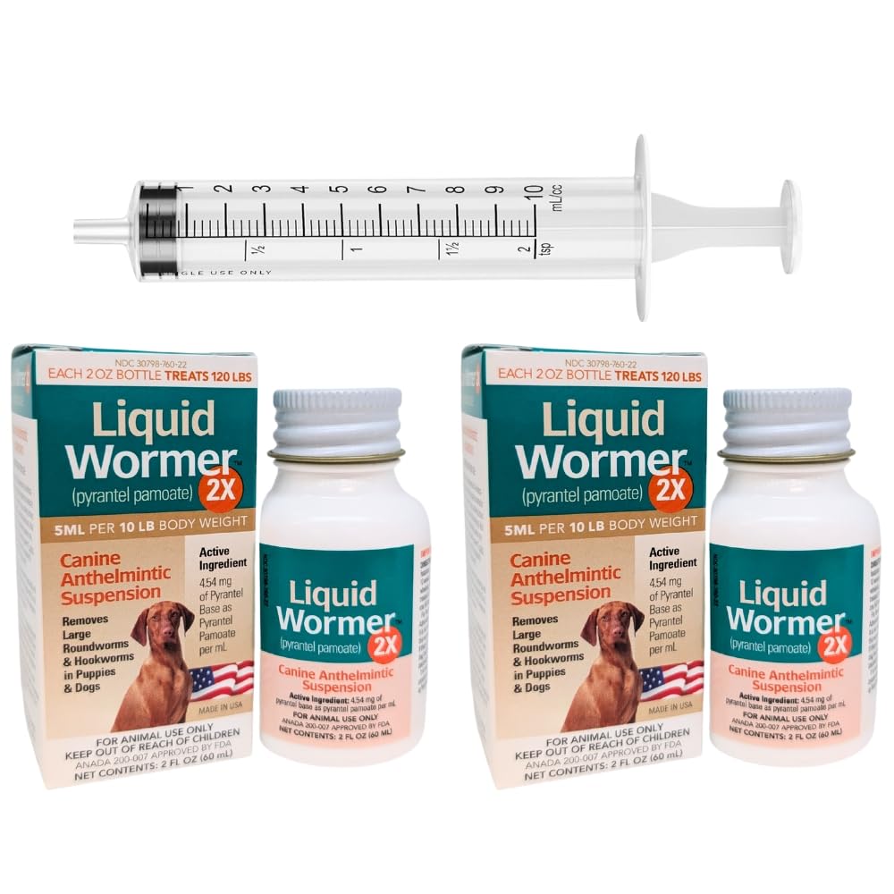 2 oz Pyrantel Pamoate Liquid Wormer for Dogs and Puppies W63802