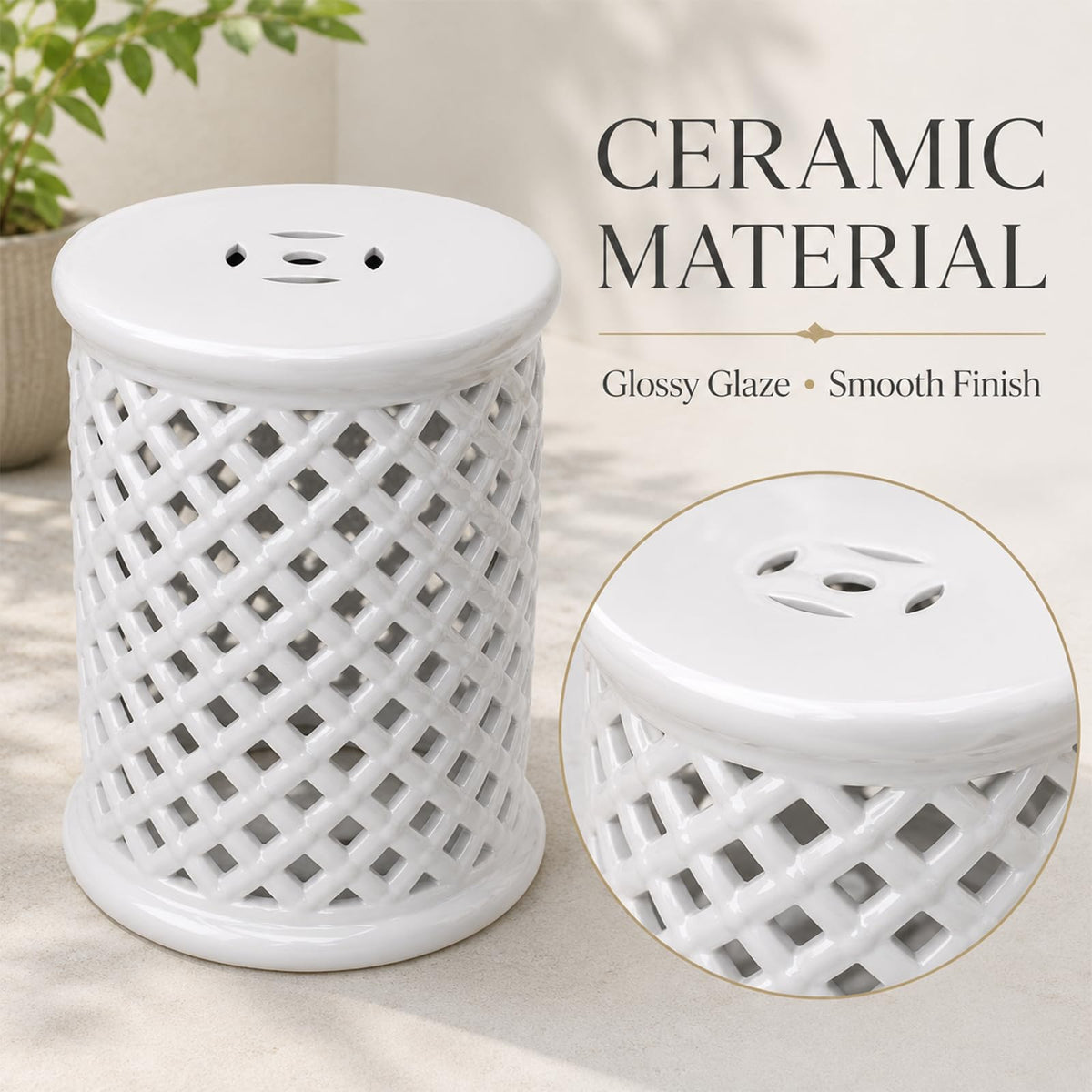 Glazed Ceramic Garden Stool Z469